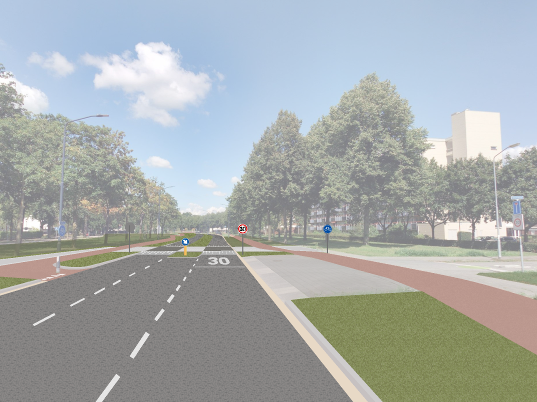 Nieuwe situatie Heerbaan Breda na de herinrichting