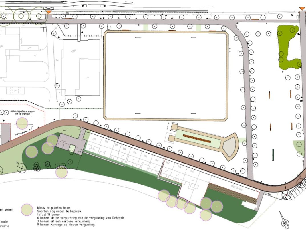 Seeligpark ontwerptekening te kappen en nieuwe bomen