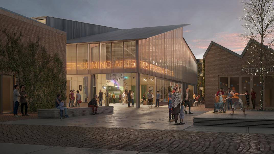 Impressie entreegebied broedplaats performing arts